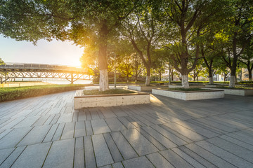 beautiful park at a sunny day, shanghai, china.