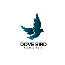 Flying Dove Bird Art Logo