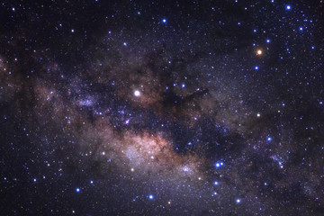Wall Mural - Milky way galaxy with stars and space dust in the universe, Long exposure photograph, with grain.