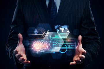 Aufkleber - Artificial intelligence and future concept