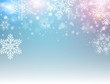 © Cobalt - Christmas background with snowflakes, winter blue snow background