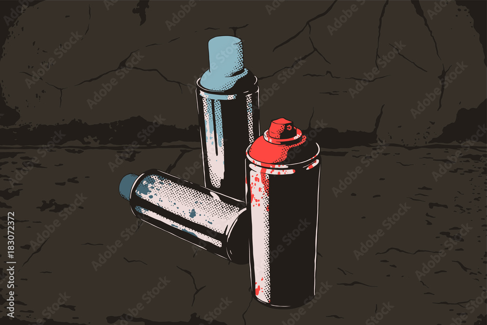 Drawings Of Graffiti Spray Paint Cans