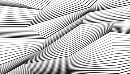 Poster - Designs of black lines on a white background. Abstract waves. Vector elements for you projects