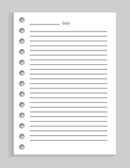 Poster - Data Sheet of Paper from Diary Vector Illustration