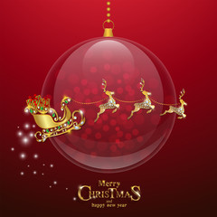 Wall Mural - Christmas Greeting and New Years card templates with gold patterned and crystals on background color.