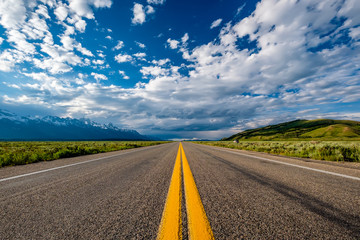 Wall Mural - Empty open highway in Wyoming