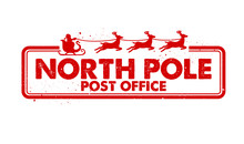 North Pole Post Office Rubber Stamp Vector