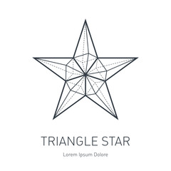 Poster - Blueprint of star. Design element with triangles and rhombus. Vector logo template.