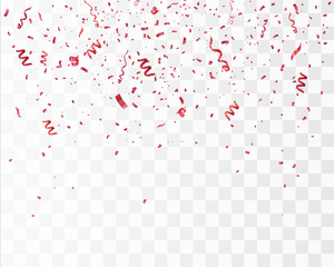 Poster - Red confetti isolated. Festive vector background