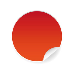 Poster - Empty round sticker label red