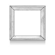 Sketch drawing of wooden square blank frame on white background
