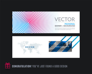 Wall Mural - Abstract vector set of modern horizontal website banners