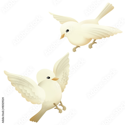 Two Cute Baby Pigeons Illustration On White Background Stock Illustration Adobe Stock Two Cute Baby Pigeons Illustration On White Background Stock Illustration Adobe Stock