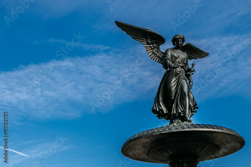 Angel of the Waters statue at the top of Bethesda fountain in Central Park, NYC Poster