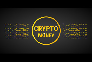 Poster - Crypto Currency Banner Golden Bitcoin Digital Web Money Concept Vector Illustration