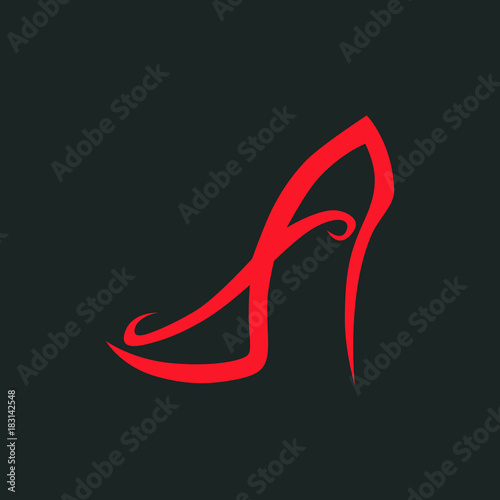 Fotomural Abstract high heel shoe symbol, icon. Used for logo