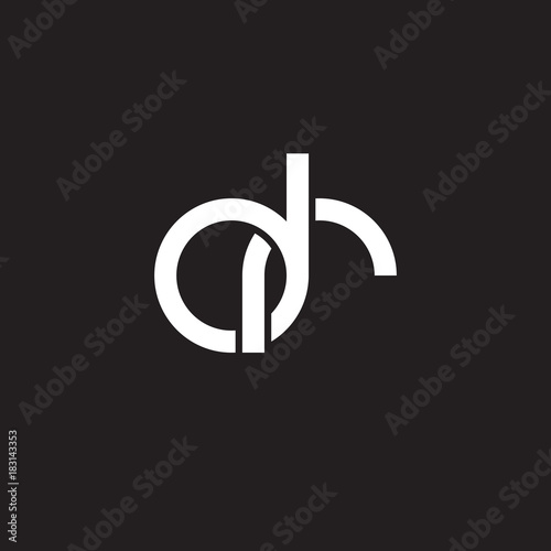 Cuadros en Lienzo Initial lowercase letter dr, overlapping circle interlock logo, white color on b