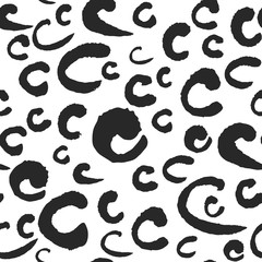 Poster - Vector Seamless Pattern with Calligraphy Letters C
