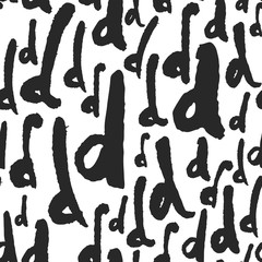 Poster - Vector Seamless Pattern with Calligraphy Letters D