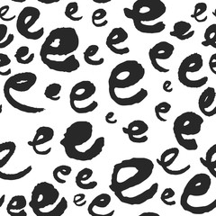 Poster - Vector Seamless Pattern with Calligraphy Letters E
