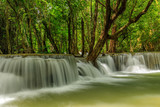 Fototapeta Krajobraz - Huai-mae-kha-min waterfall, Beautiful waterwall in nationalpark of Kanchanaburi province, ThaiLand.
