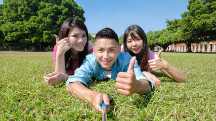 Wall Mural - young people selfie