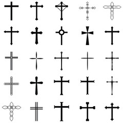 Wall Mural - crosses icon set