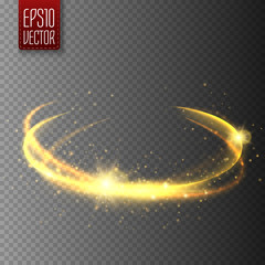 Poster - Golden light effect. magic circle glow. Vector