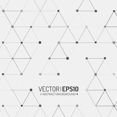 Aufkleber - Technology background. Triangles with dots. Geometric pattern