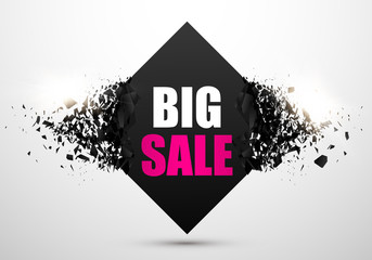 Poster - Sale Background. Vector Banner with explosion effect and glow.