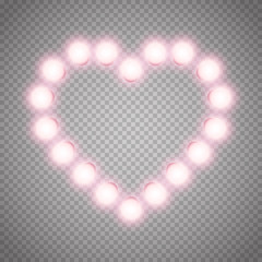 Poster - Glow heart isolated on transparent background. Vector
