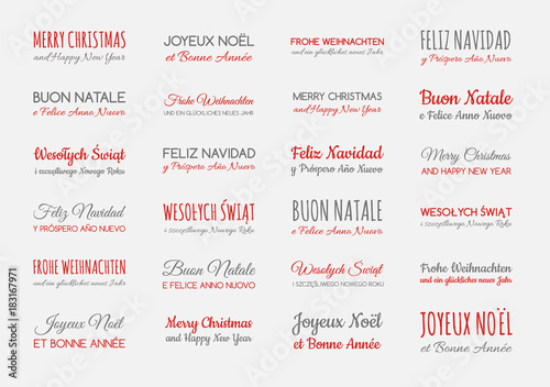 Merry Christmas And Happy New Year In Different Languages English Spanish German French Polish Italian Collection Of Greetings Vector Stock Vector Adobe Stock Merry Christmas And Happy New Year In Different Languages English Spanish German French Polish Italian Collection Of Greetings Vector Stock Vector Adobe Stock