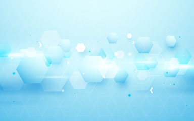 Poster - Abstract hexagons technology concept background. Space for your text