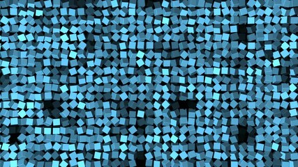 Poster - rotating blinking blue cubes. cinematic background. moving cubes.