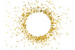 Circle gold glitter splash isolated on white background object decoration party merry christmas happy new year backdrop design