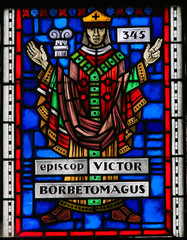 Wall Mural - Stained Glass in Worms - Bishop Victor of Worms