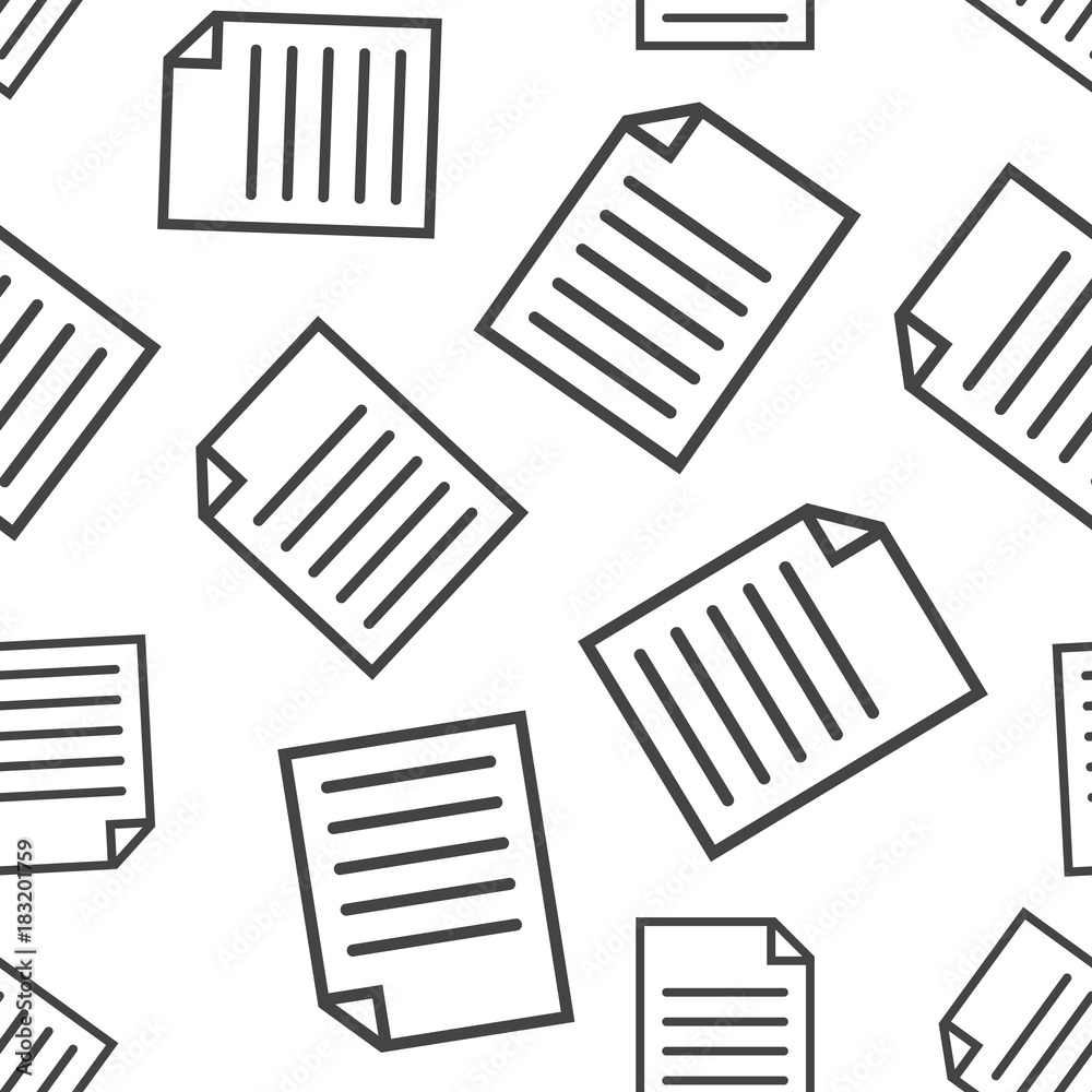 Paper Patterns Documents Document seamless pattern background. Business flat vector illustration ...