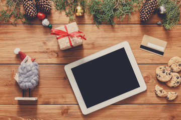 Fototapete - Christmas online shopping background