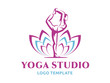 Yoga logo - vector illustration, emblem design on white background