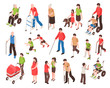 © Macrovector - Disabled People Isometric Set