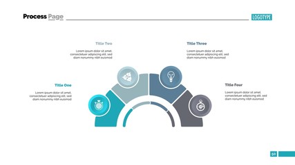 Canvas Print - Process Chart with Four Elements Slide