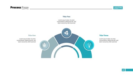 Sticker - Process Chart with Three Elements Slide