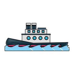 Wall Mural - Fishing ship isolated icon vector illustration graphic design