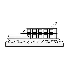 Sticker - Luxury yacht isolated icon vector illustration graphic design