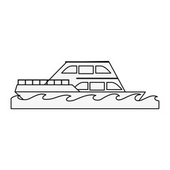 Sticker - Luxury yacht isolated icon vector illustration graphic design