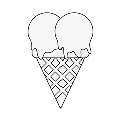 Sticker - Ice cream cone icon vector illustration graphic design