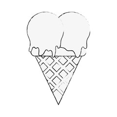 Sticker - Ice cream cone icon vector illustration graphic design