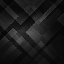 Abstract Black Background With Triangles And Rectangle Shapes Layered In Contemporary Modern Art Design, Black White And Gray Shades