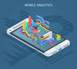 Fototapete - Mobile analytics concept