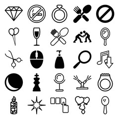 Poster - Set of 25 shiny filled and outline icons